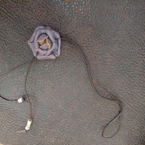 purple leather Italian made necklace